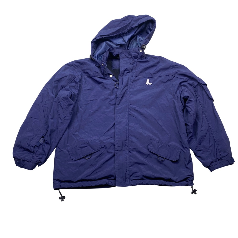 VTG Calvary Navy Blue Hooded Fleece Lined Jacket Boys‎ XL 18/20 Utility Gorpcore